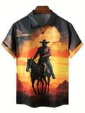 Cowboy Casual Shirt w/Collar 100% Polyester: Sizes M-XXL
