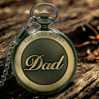 The Greatest Dad:  Bronze Pocket Watch/Necklace
