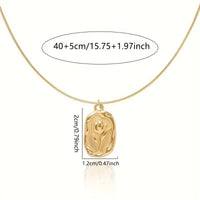 18kt Gold-Plated Stainless Steel Tulip Pendant w/Adjustable Stainless Snake Chain