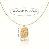 18kt Gold-Plated Stainless Steel Tulip Pendant w/Adjustable Stainless Snake Chain