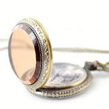 Pocket Watch/Necklace: Glass w/World Map Scene