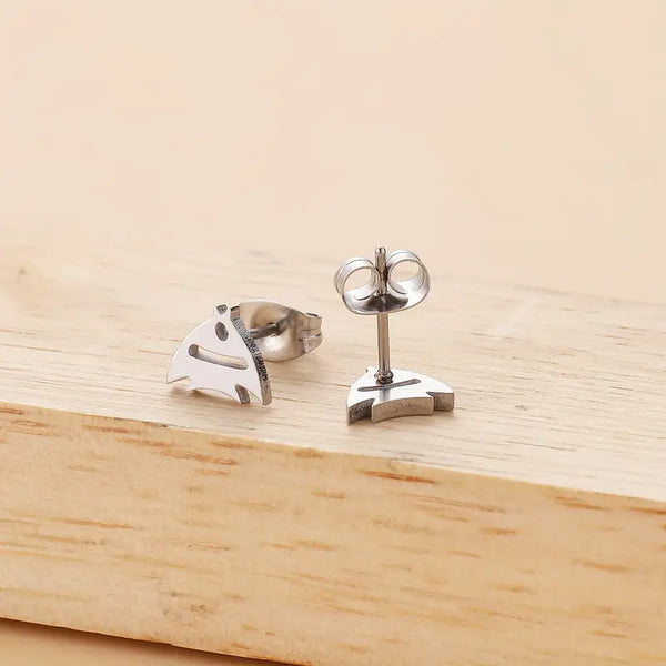 Stainless Fish Post Earrings: No Plating