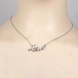 Siver Plated I Love You Rose w/Crystal Pendant w/Stainess Steel Chain Necklace w/Card