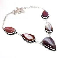 Agate Drusy Sterling Silver Bib Necklace