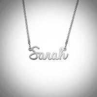 Name Necklace - Smaller Version - Cursive Font - Regular Thickness - .925 Sterling Silver