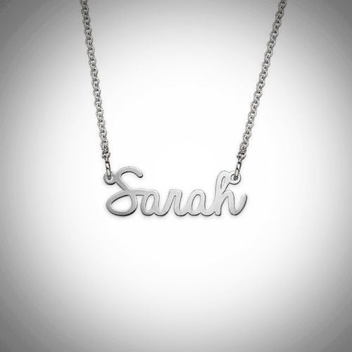 Name Necklace - Smaller Version - Cursive Font - Regular Thickness - .925 Sterling Silver