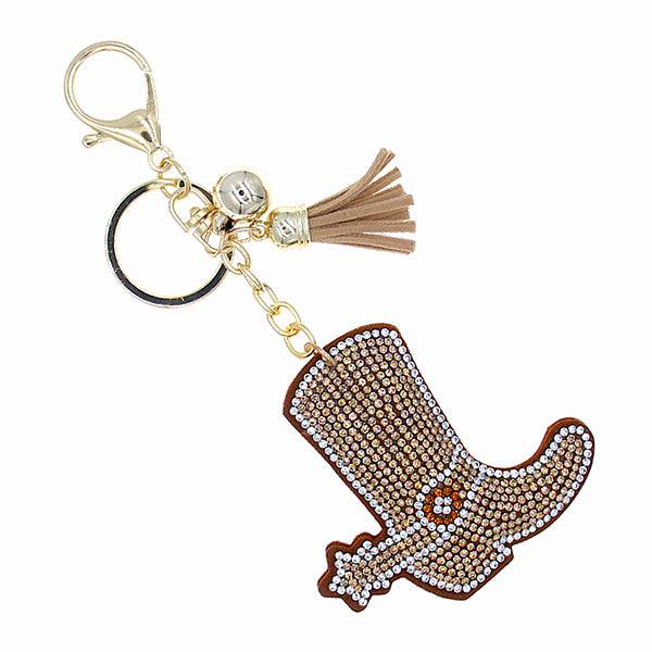 Puffy Cowboy Boot Keychain