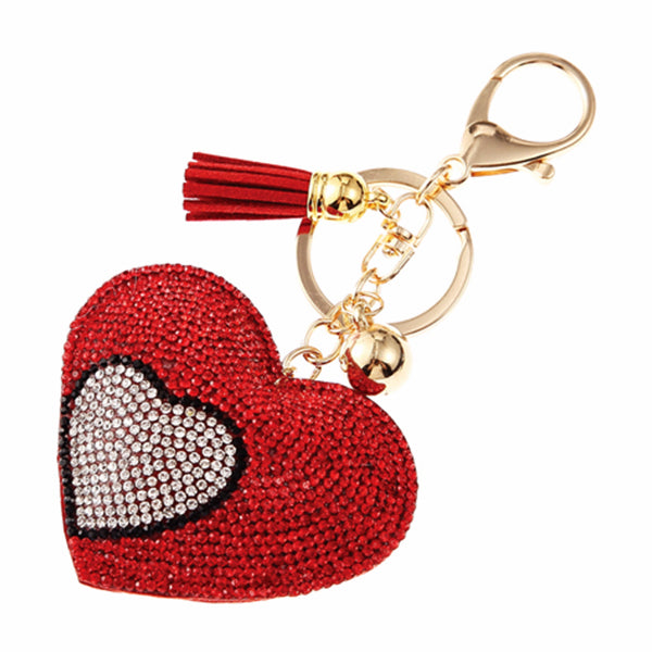Puffy Double Heart Keychain