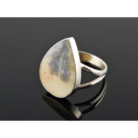 Dendritic Agate Sterling Silver Ring – Size 8.5
