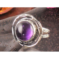 Amethyst Sterling Silver Ring - Size 6.5