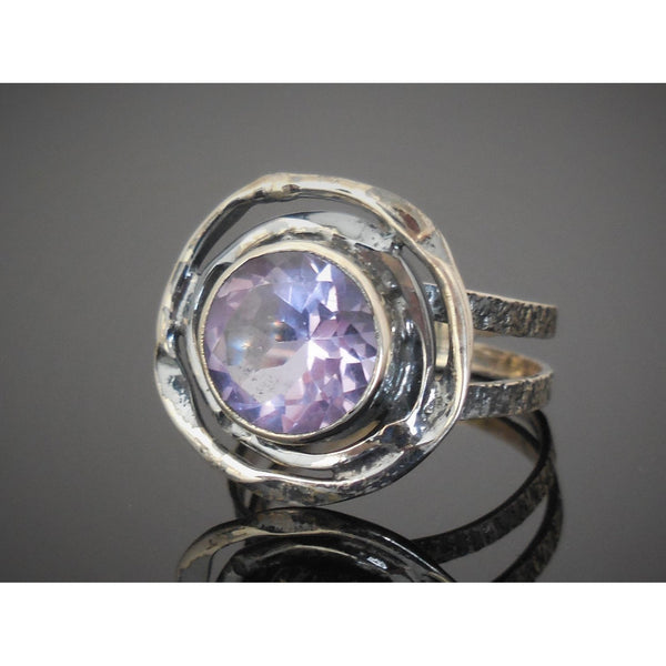 Alexandrite (Lab) Sterling Silver Ring - Size 8.75