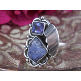 Tanzanite Sterling Silver Leaf Ring – Size 7.0