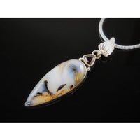 Montana Agate & Garnet Sterling Silver Pendant/Necklace