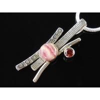 Rhodochrosite & Garnet Sterling Silver Pendant/Necklace