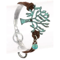 AGED TREE OF LIFE FAUX LEATHER BRACELET