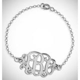 Personalized Monogrammed .925 Sterling Silver Chain Bracelet