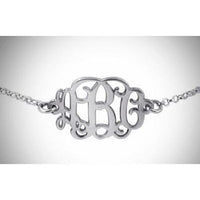 Personalized Monogrammed .925 Sterling Silver Chain Bracelet