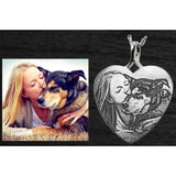 Personalized 3D Photo Heart Chamber Pendant/Necklace - Plain Back - .925 Sterling Silver