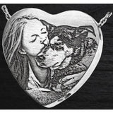 Personalized 3D Photo Heart Chamber Pendant/Necklace - Plain Back - Stainless Steel