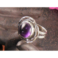 Amethyst Sterling Silver Ring - Size 6.5