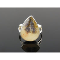 Dendritic Agate Sterling Silver Ring – Size 8.5