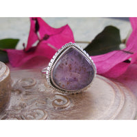 Cacoxenite Sterling Silver Ring – Size 8.0