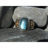 Labradorite Sterling Silver Bi-Color Spin Ring – Size 6.5