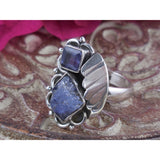 Tanzanite Sterling Silver Leaf Ring – Size 7.0