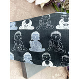 Handsewn Face Cover with Filter Pocket, Bendable Nose Wire, & Adjustable Elastic - Buddha Black - 5 Sizes