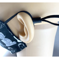 Handsewn Face Cover with Filter Pocket, Bendable Nose Wire, & Adjustable Elastic - Buddha Black - 5 Sizes