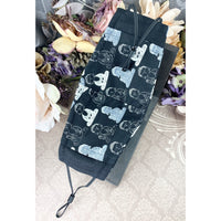 Handsewn Face Cover with Filter Pocket, Bendable Nose Wire, & Adjustable Elastic - Buddha Black - 5 Sizes