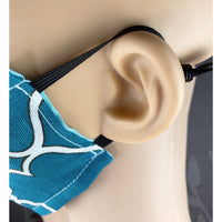 Handsewn Face Cover with Filter Pocket and Bendable Nose Wire - Teal - 5 Sizes