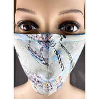 Handsewn Face Cover with Filter Pocket & Bendable Nose Wire - Tres Chic European Traveler-Rome Venice Paris - 5 Sizes