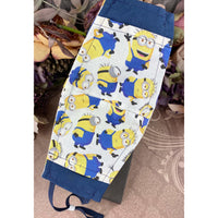 Handsewn Face Cover with Filter Pocket and Bendable Nose Wire - Minions - 5 Sizes