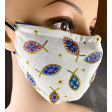 Handsewn Face Cover with Filter Pocket, Bendable Nose Wire, & Adjustable Elastic -  Ichthys Christian Fish- 5 Sizes