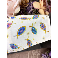 Handsewn Face Cover with Filter Pocket, Bendable Nose Wire, & Adjustable Elastic -  Ichthys Christian Fish- 5 Sizes