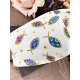 Handsewn Face Cover with Filter Pocket, Bendable Nose Wire, & Adjustable Elastic -  Ichthys Christian Fish- 5 Sizes