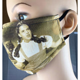 Handsewn Face Cover with Filter Pocket & Bendable Nose Wire - Vintage Fabric Dorothy and Toto - Wizard of Oz - 5 Sizes