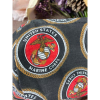 Handsewn Face Cover with Filter Pocket, Bendable Nose Wire, & Adjustable Elastic - U.S. Marine Corps Themed Fabric - 5 Sizes