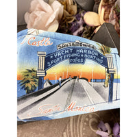 Handsewn Face Cover with Filter Pocket, Bendable Nose Wire, & Adjustable Elastic- California Huntington Beach Santa Monica Pier - 5 Sizes