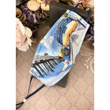 Handsewn Face Cover with Filter Pocket, Bendable Nose Wire, & Adjustable Elastic- California Huntington Beach Santa Monica Pier - 5 Sizes