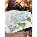 Handsewn Face Cover with Filter Pocket, Bendable Nose Wire, & Adjustable Elastic - Hydrangea Flowers - 5 Sizes