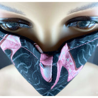 Handsewn Face Cover with Filter Pocket and Bendable Nose Wire - Glittery High Heel Shoes - 5 Sizes