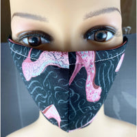 Handsewn Face Cover with Filter Pocket and Bendable Nose Wire - Glittery High Heel Shoes - 5 Sizes