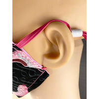 Handsewn Face Cover with Filter Pocket and Bendable Nose Wire - Glittery High Heel Shoes - 5 Sizes