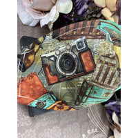 Handsewn Face Cover with Filter Pocket, Bendable Nose Wire, & Adjustable Elastic -  Vintage Traveling Photographer - 5 Sizes