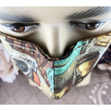 Handsewn Face Cover with Filter Pocket, Bendable Nose Wire, & Adjustable Elastic -  Vintage Traveling Photographer - 5 Sizes