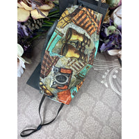 Handsewn Face Cover with Filter Pocket, Bendable Nose Wire, & Adjustable Elastic -  Vintage Traveling Photographer - 5 Sizes