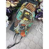 Handsewn Face Cover with Filter Pocket, Bendable Nose Wire, & Adjustable Elastic -  Vintage Traveling Photographer - 5 Sizes