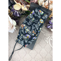 Handsewn Face Cover with Filter Pocket, Bendable Nose Wire, & Adjustable Elastic - Canine Sugarskulls - 5 Sizes
